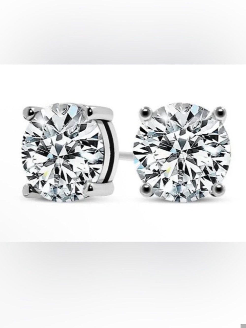 2 CT Round Moissanite Screwback Stud Earrings in 925 Silver